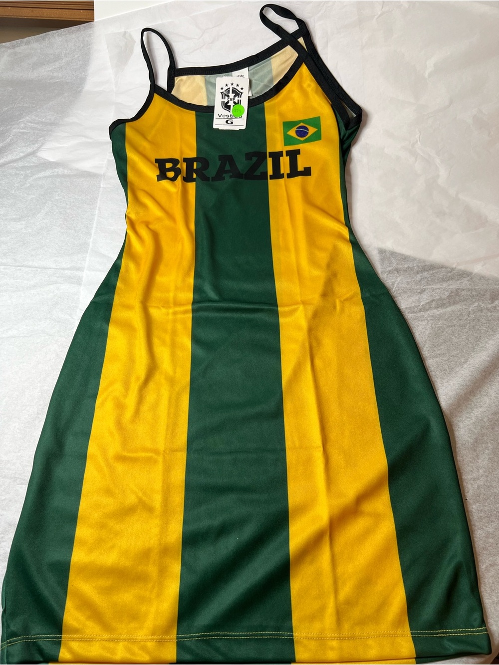 Brazil Striped Midi Dress - Yellow & Green
